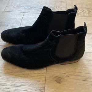 Black Suede Chelsea Boots